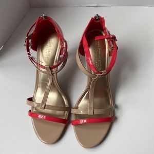 Women Sandals, Size 9, Tan and Red